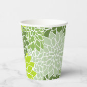 Dahlia-Blume, Muster von Blume, grüner Dahlia Pappbecher (Rechts)