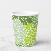 Dahlia-Blume, Muster von Blume, grüner Dahlia Pappbecher (Vorderseite)