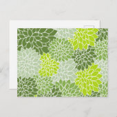 Dahlia-Blume, Muster von Blume, grüner Dahlia Postkarte (Vorne/Hinten)