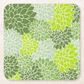 Dahlia-Blume, Muster von Blume, grüner Dahlia Rechteckiger Pappuntersetzer (Vorderseite)