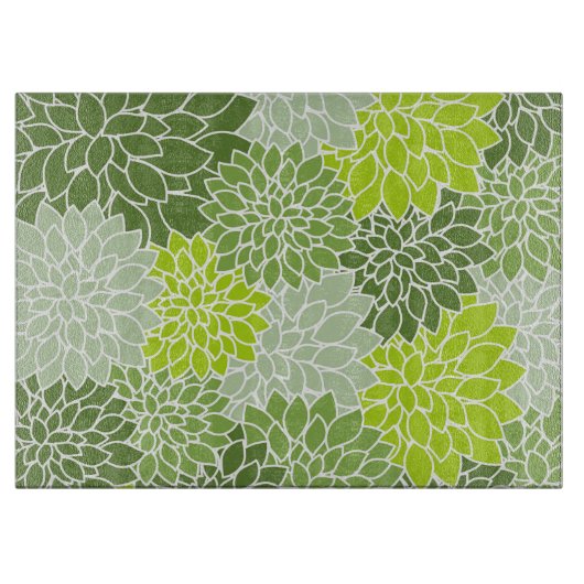 Dahlia-Blume, Muster von Blume, grüner Dahlia Schneidebrett (Vorderseite)