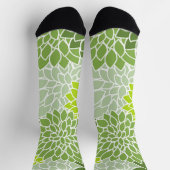 Dahlia-Blume, Muster von Blume, grüner Dahlia Socken (Oben)