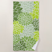 Dahlia-Blume, Muster von Blume, grüner Dahlia Strandtuch (Vorderseite)
