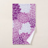 Dahlia-Blume, Muster von Blume, Lila Dahlia Badhandtuch Set (Handtuch)