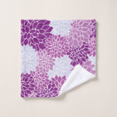 Dahlia-Blume, Muster von Blume, Lila Dahlia Badhandtuch Set (Waschlappen)