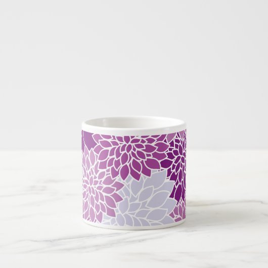 Dahlia-Blume, Muster von Blume, Lila Dahlia Espressotasse (Vorderseite)