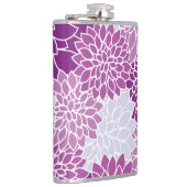 Dahlia-Blume, Muster von Blume, Lila Dahlia Flachmann (Rechts)