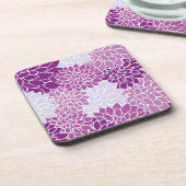 Dahlia-Blume, Muster von Blume, Lila Dahlia Getränkeuntersetzer (Linke Seite)