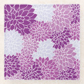 Dahlia-Blume, Muster von Blume, Lila Dahlia Glasuntersetzer (Vorderseite)