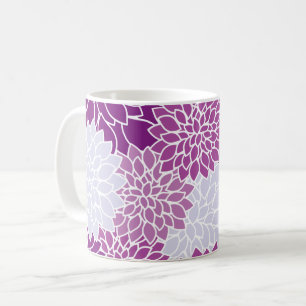 Dahlia-Blume, Muster von Blume, Lila Dahlia Kaffeetasse