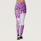 Dahlia-Blume, Muster von Blume, Lila Dahlia Leggings (Rückseite)