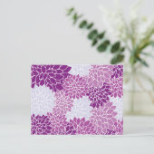 Dahlia-Blume, Muster von Blume, Lila Dahlia Postkarte (Stehend Vorderseite)