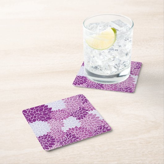 Dahlia-Blume, Muster von Blume, Lila Dahlia Rechteckiger Pappuntersetzer (Vor Ort)