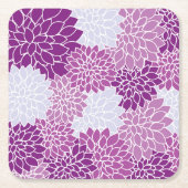 Dahlia-Blume, Muster von Blume, Lila Dahlia Rechteckiger Pappuntersetzer (Vorderseite)