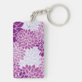 Dahlia-Blume, Muster von Blume, Lila Dahlia Schlüsselanhänger (Rückseite)