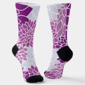 Dahlia-Blume, Muster von Blume, Lila Dahlia Socken (Gewinkelt)
