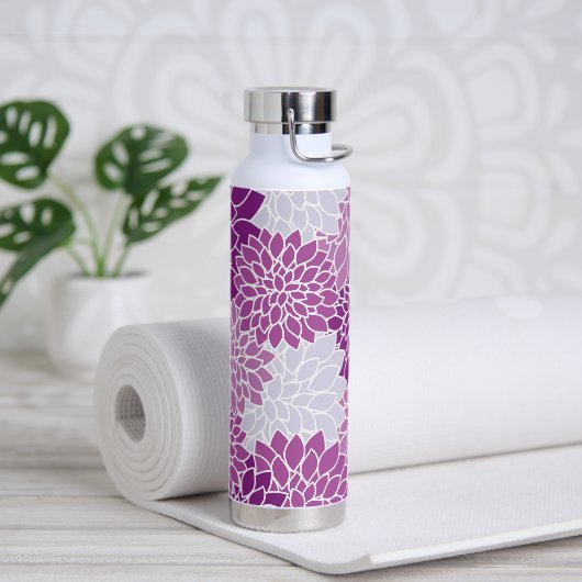 Dahlia-Blume, Muster von Blume, Lila Dahlia Trinkflasche (Yoga)