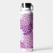 Dahlia-Blume, Muster von Blume, Lila Dahlia Trinkflasche (Rückseite)