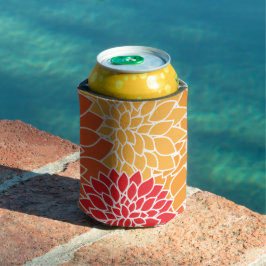 Dahlia-Blume, Muster von Blume, Orange Dahlia Dosenkühler