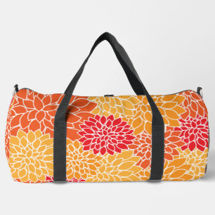 Dahlia-Blume, Muster von Blume, Orange Dahlia Duffle Bag