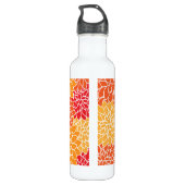 Dahlia-Blume, Muster von Blume, Orange Dahlia Edelstahlflasche (Rückseite)