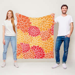 Dahlia-Blume, Muster von Blume, Orange Dahlia Fleecedecke
