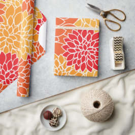 Dahlia-Blume, Muster von Blume, Orange Dahlia Geschenkpapier