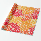 Dahlia-Blume, Muster von Blume, Orange Dahlia Geschenkpapier (Ungerollt)