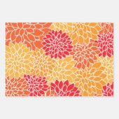 Dahlia-Blume, Muster von Blume, Orange Dahlia Geschenkpapier Set (Vorderseite 2)