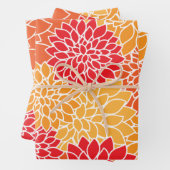 Dahlia-Blume, Muster von Blume, Orange Dahlia Geschenkpapier Set (Beispiel)