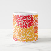 Dahlia-Blume, Muster von Blume, Orange Dahlia Jumbo-Tasse (Vorderseite)
