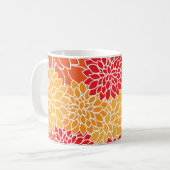 Dahlia-Blume, Muster von Blume, Orange Dahlia Kaffeetasse (Vorderseite Links)
