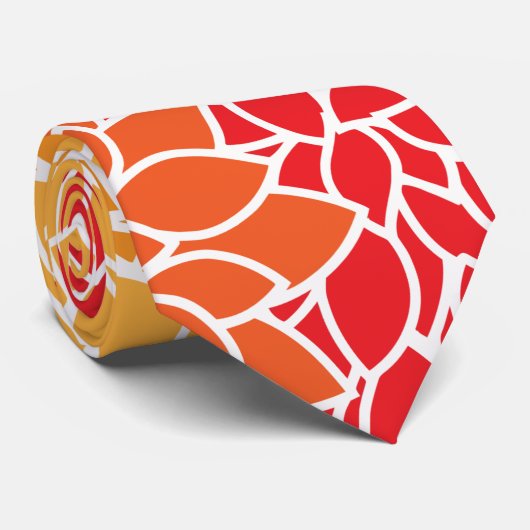 Dahlia-Blume, Muster von Blume, Orange Dahlia Krawatte (Gerollt)