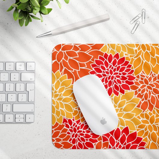 Dahlia-Blume, Muster von Blume, Orange Dahlia Mousepad