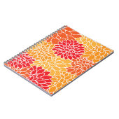 Dahlia-Blume, Muster von Blume, Orange Dahlia Notizblock (Linke Seite)