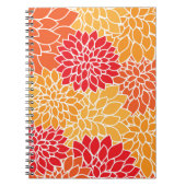 Dahlia-Blume, Muster von Blume, Orange Dahlia Notizblock (Vorderseite)
