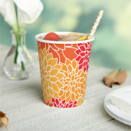 Dahlia-Blume, Muster von Blume, Orange Dahlia Pappbecher