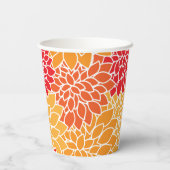Dahlia-Blume, Muster von Blume, Orange Dahlia Pappbecher (Rückseite)