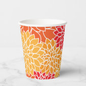 Dahlia-Blume, Muster von Blume, Orange Dahlia Pappbecher (Vorderseite)