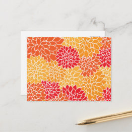 Dahlia-Blume, Muster von Blume, Orange Dahlia Postkarte