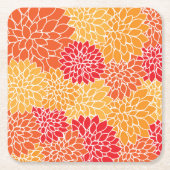 Dahlia-Blume, Muster von Blume, Orange Dahlia Rechteckiger Pappuntersetzer (Vorderseite)