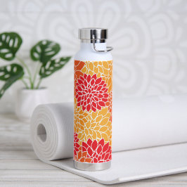 Dahlia-Blume, Muster von Blume, Orange Dahlia Trinkflasche