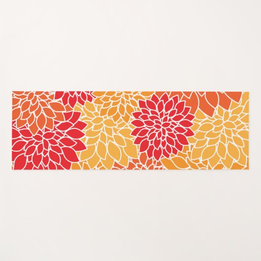Dahlia-Blume, Muster von Blume, Orange Dahlia Yogamatte (Vorderseite (Horizontal))