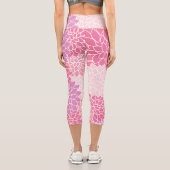 Dahlia-Blume, Muster von Blume, rosa Dahlia Capri Leggings (Rückseite)