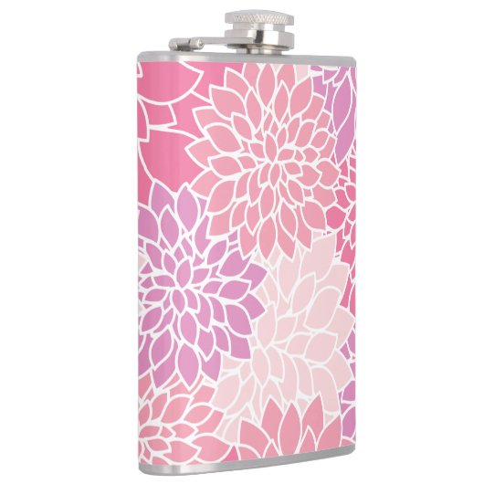 Dahlia-Blume, Muster von Blume, rosa Dahlia Flachmann (Rechts)