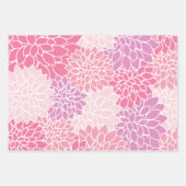 Dahlia-Blume, Muster von Blume, rosa Dahlia Geschenkpapier Set (Vorderseite 3)