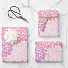Dahlia-Blume, Muster von Blume, rosa Dahlia Geschenkpapier Set