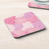 Dahlia-Blume, Muster von Blume, rosa Dahlia Getränkeuntersetzer (Linke Seite)