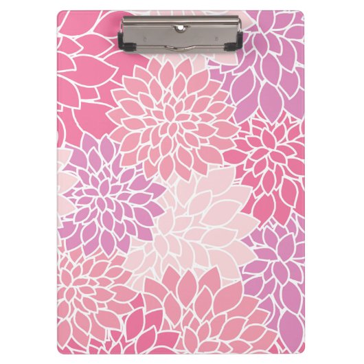 Dahlia-Blume, Muster von Blume, rosa Dahlia Klemmbrett (Vorderseite)