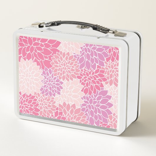Dahlia-Blume, Muster von Blume, rosa Dahlia Metall Brotdose (Rückseite)